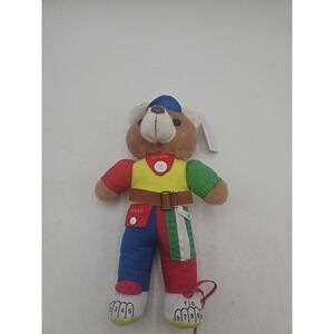 Vintage Get Dressed Teddy Bear Buckle Snap Zipper Sensory Plush Stuffed Toy
